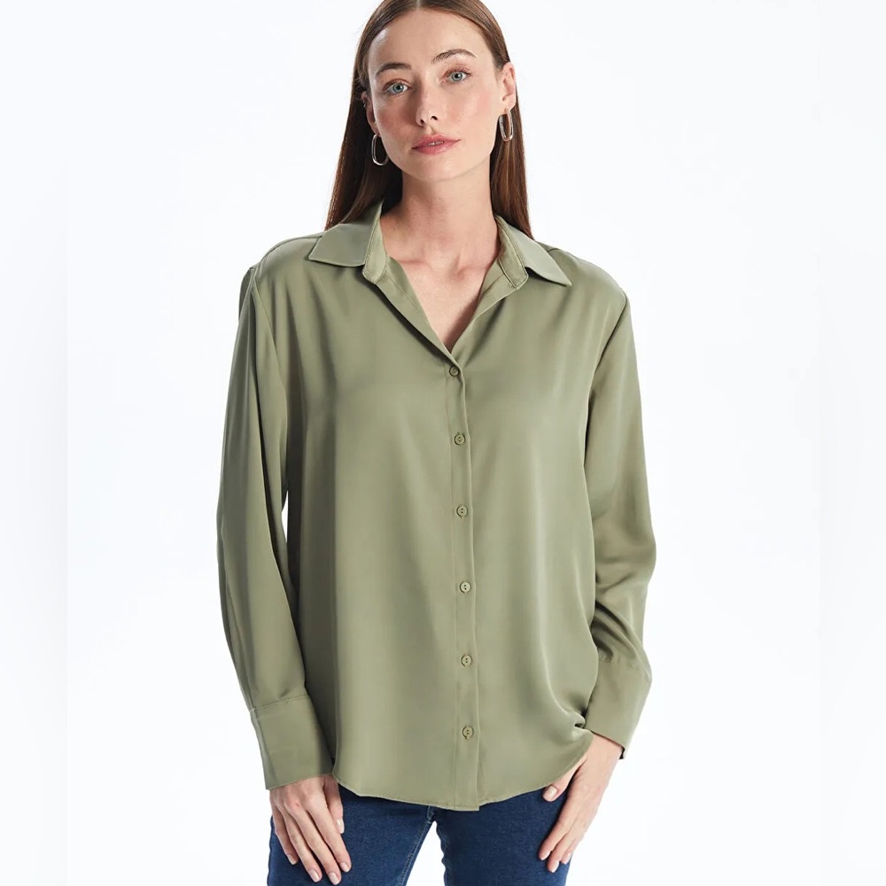 Como Blu Olive Green Button Down Size Large